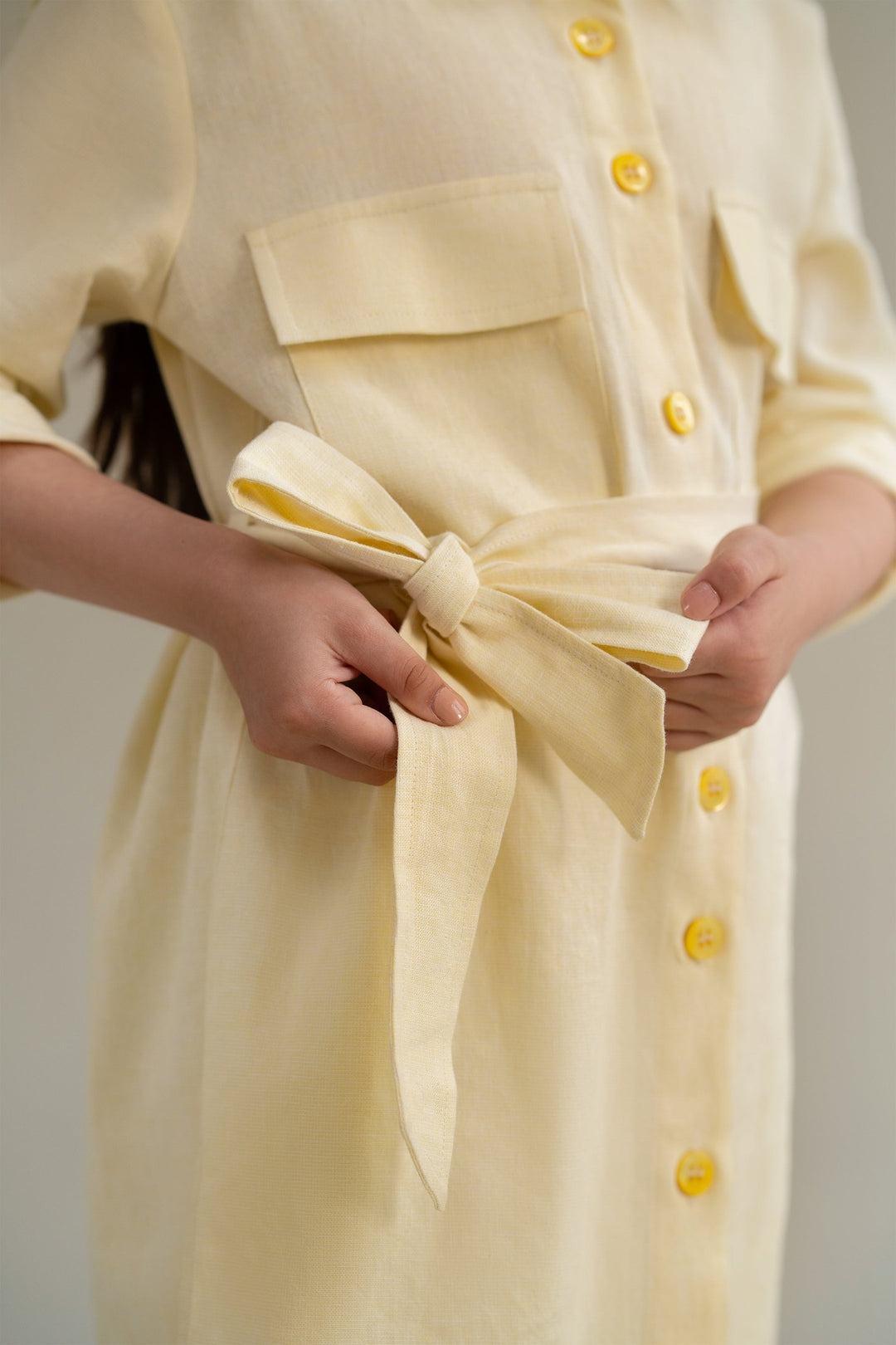 Yellow Safari Shirt Dress