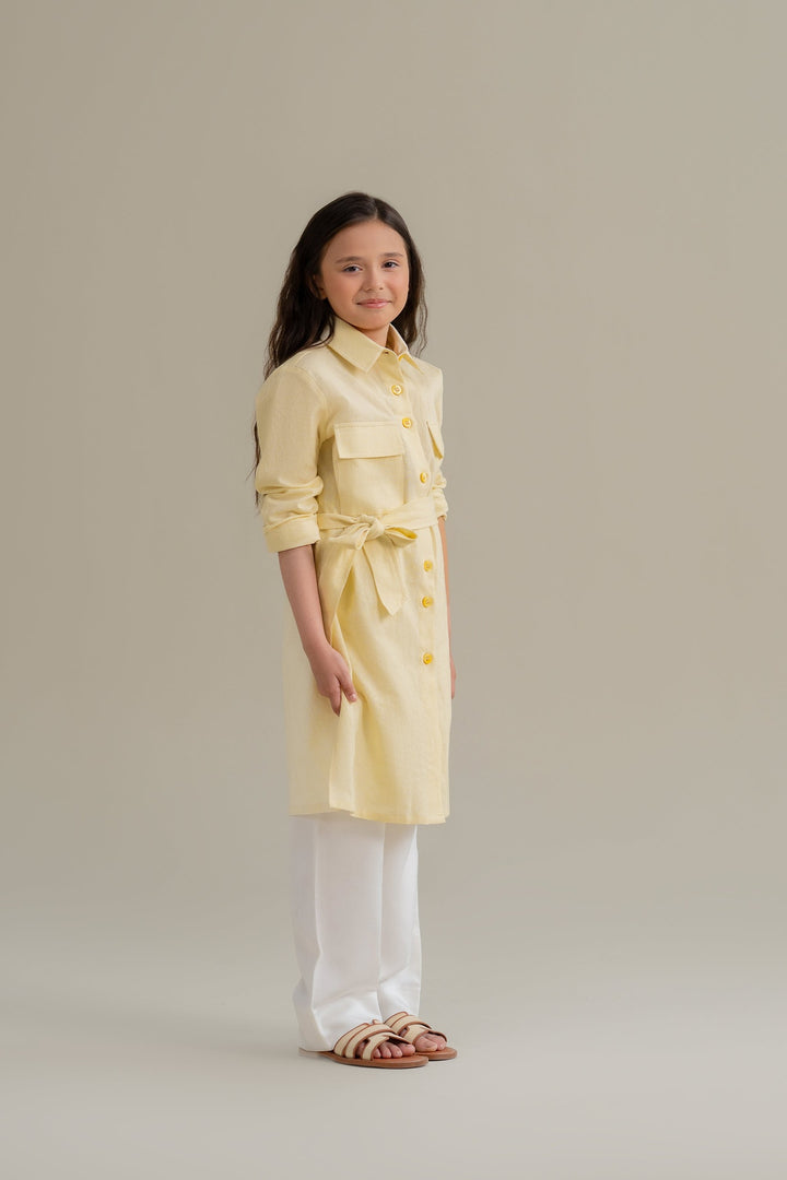 Yellow Safari Shirt Dress