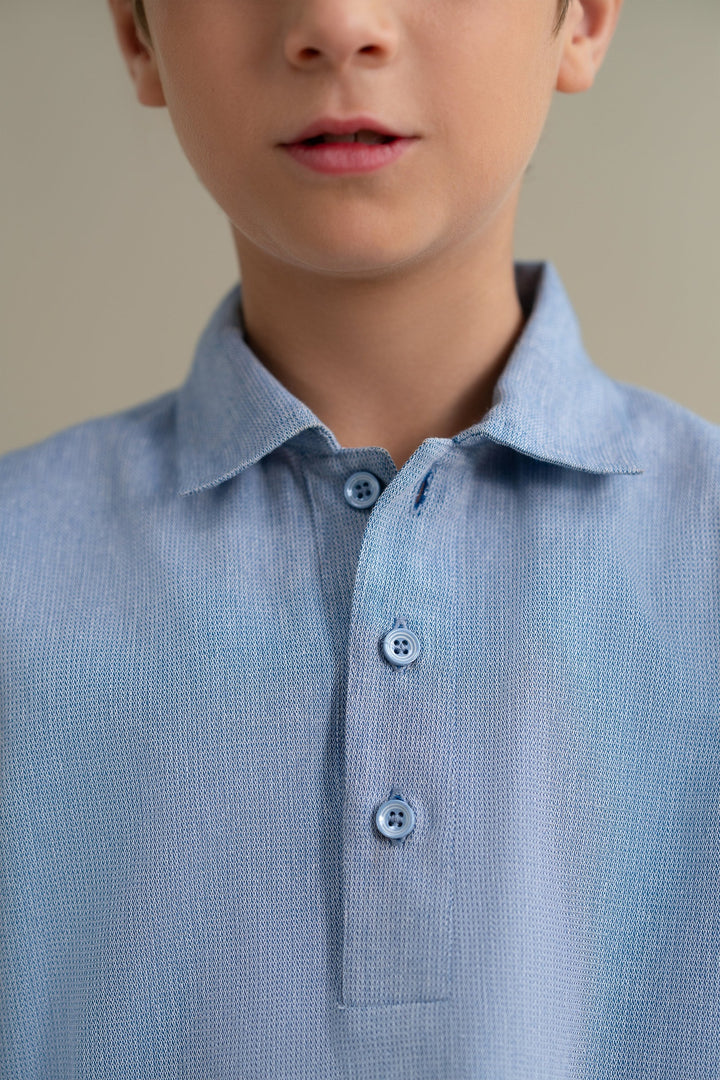 Blue Textured Shirt