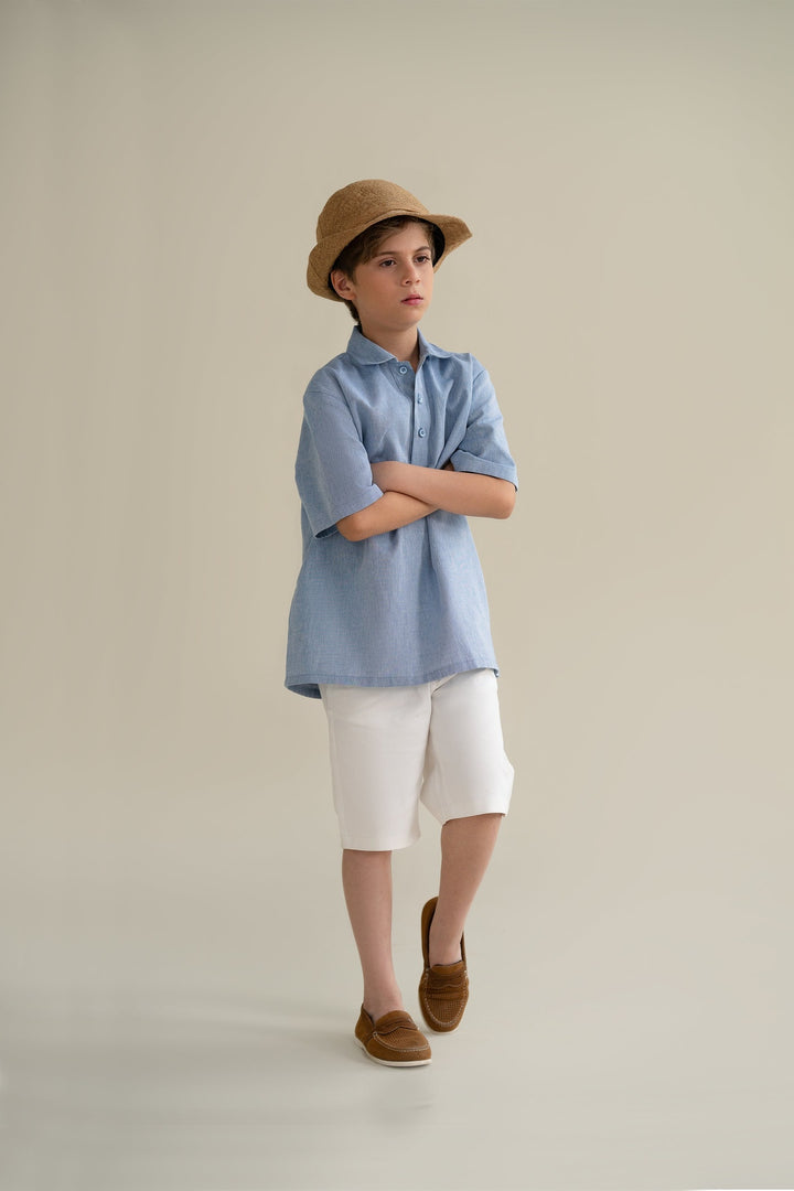 Blue Textured Shirt