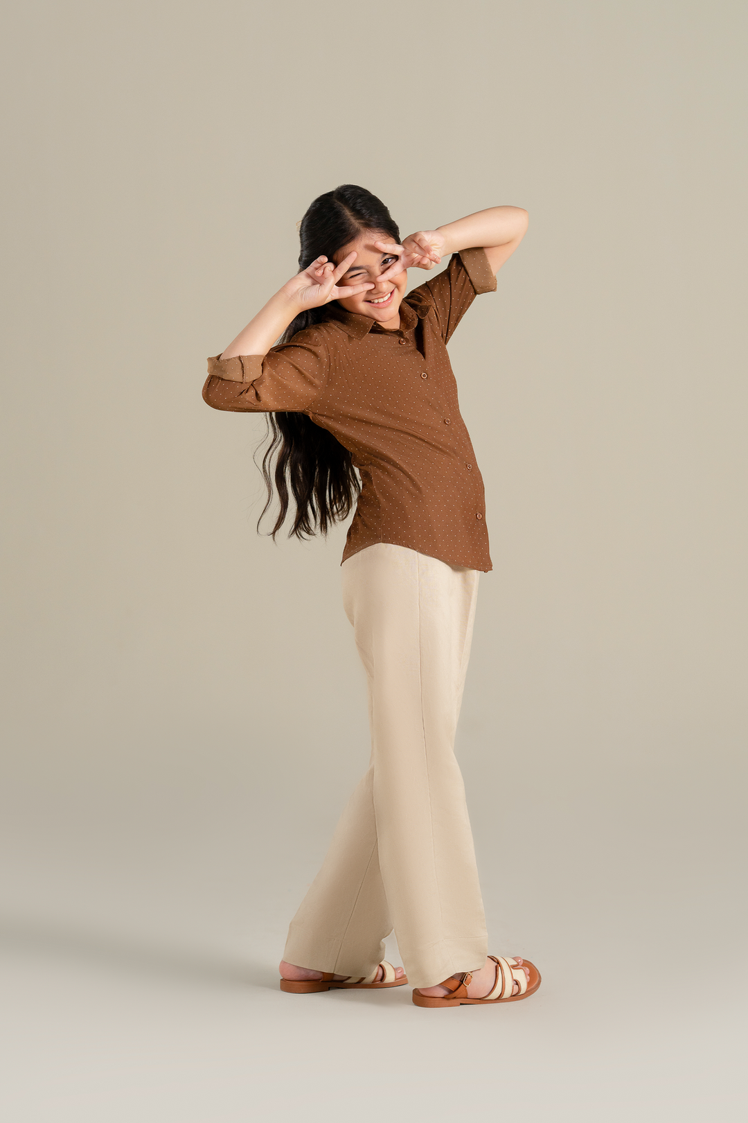 Beige Linen Trouser