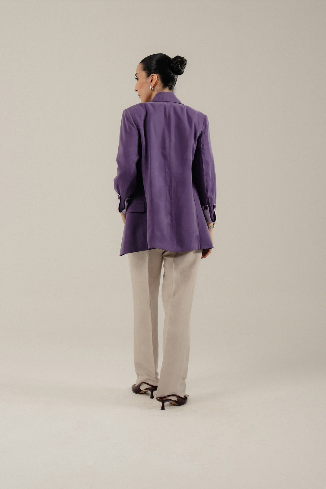 Beige Linen Straight Fit Trouser