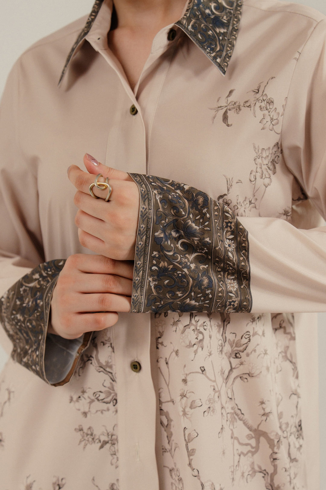 Beige Printed Co-Ord Set