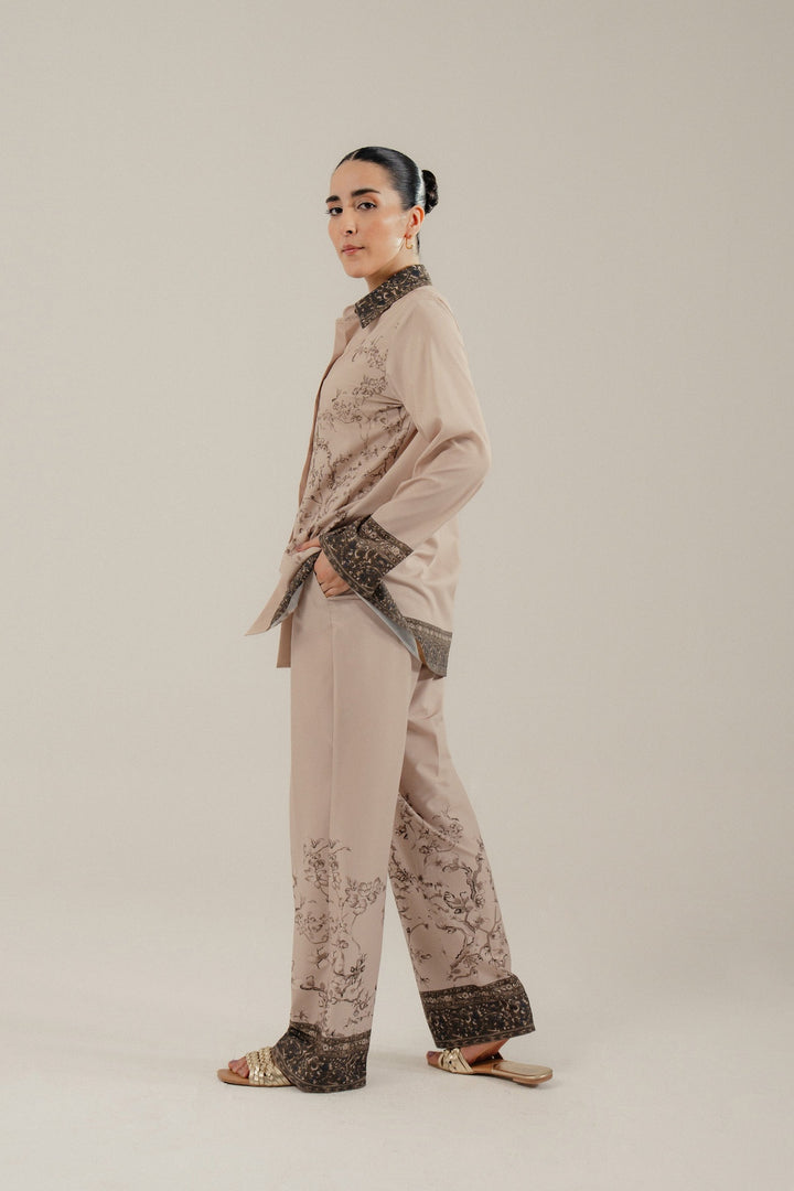 Beige Printed Co-Ord Set