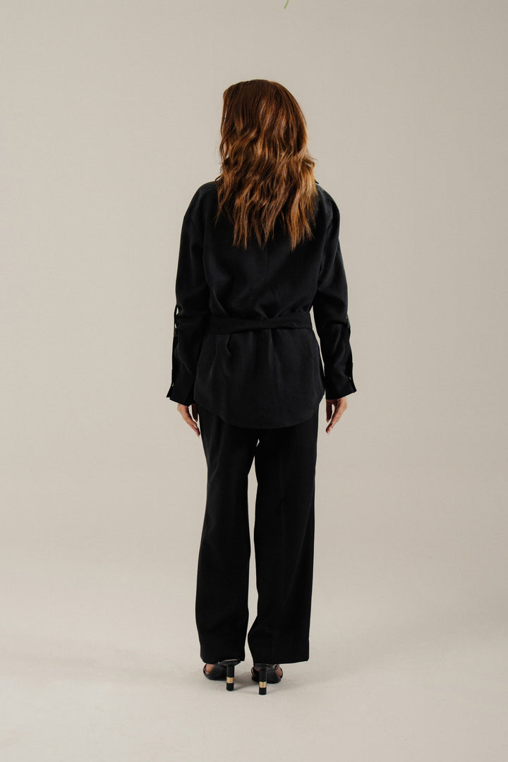 Black Linen Safari Set