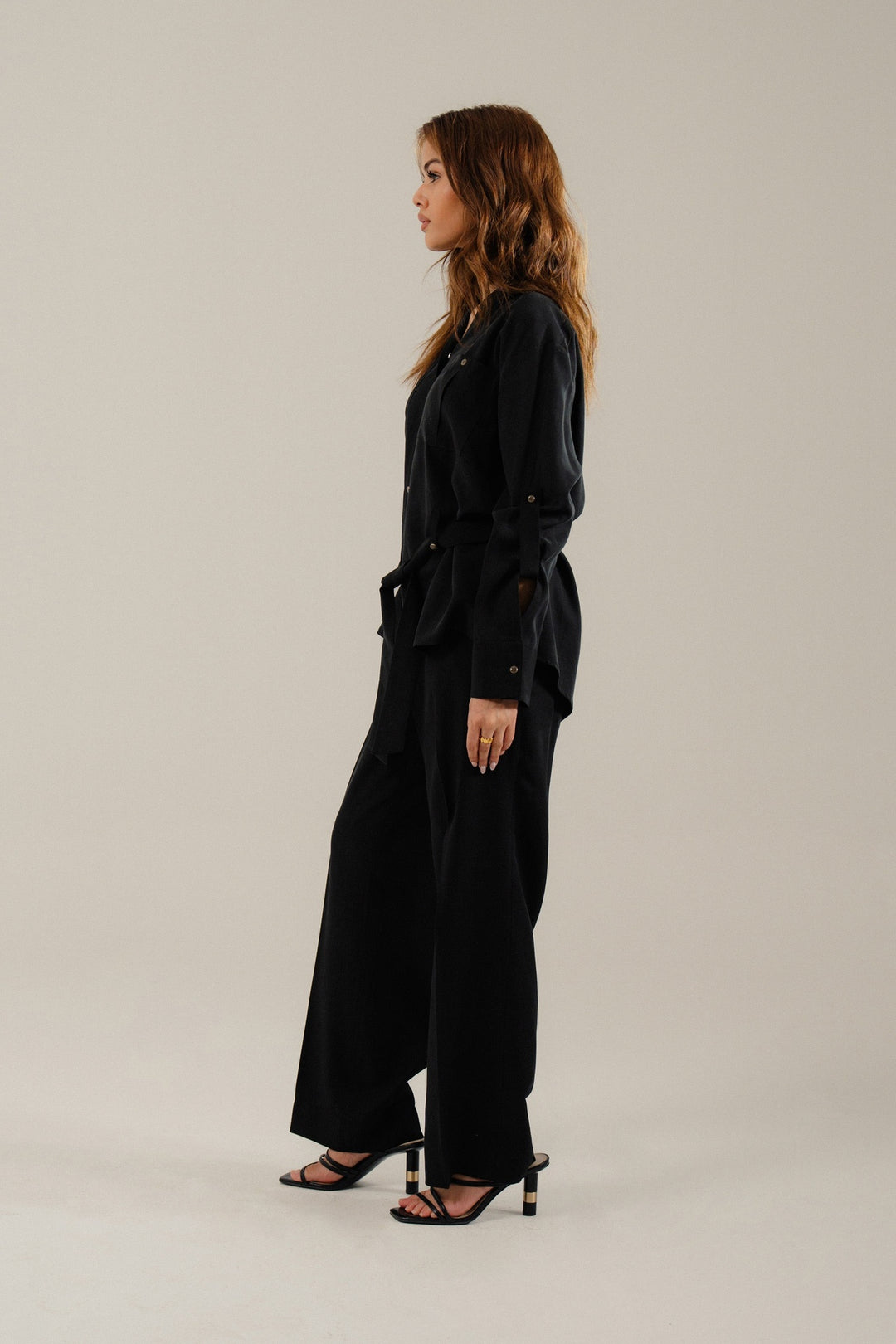 Black Linen Safari Set