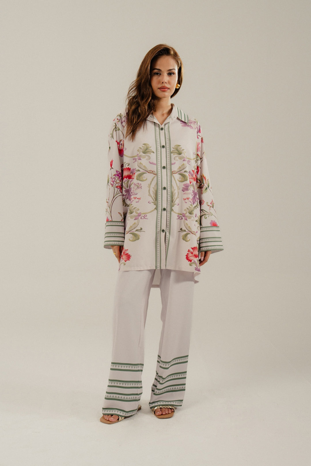 Off White Printed Co-Ord Set