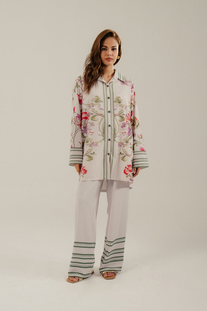 Off White Printed Co-Ord Set