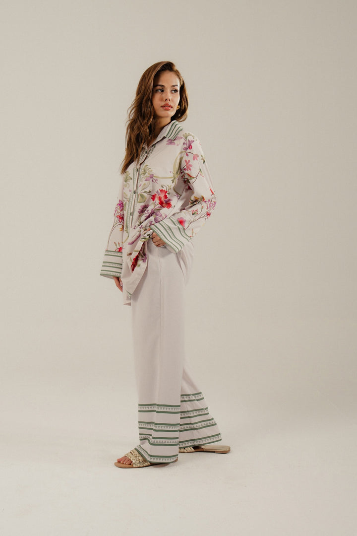 Off White Printed Co-Ord Set