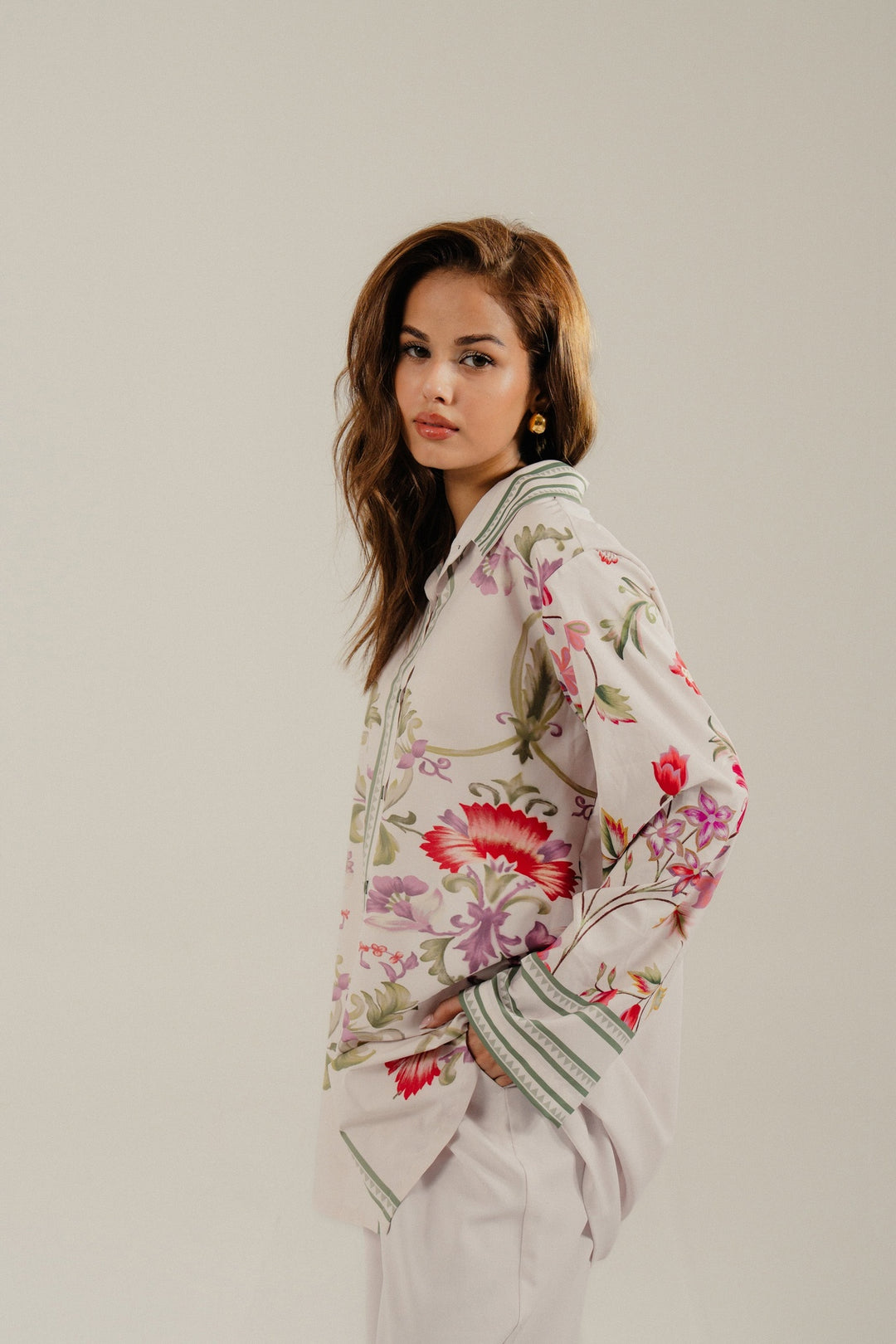 Off White Printed Co-Ord Set