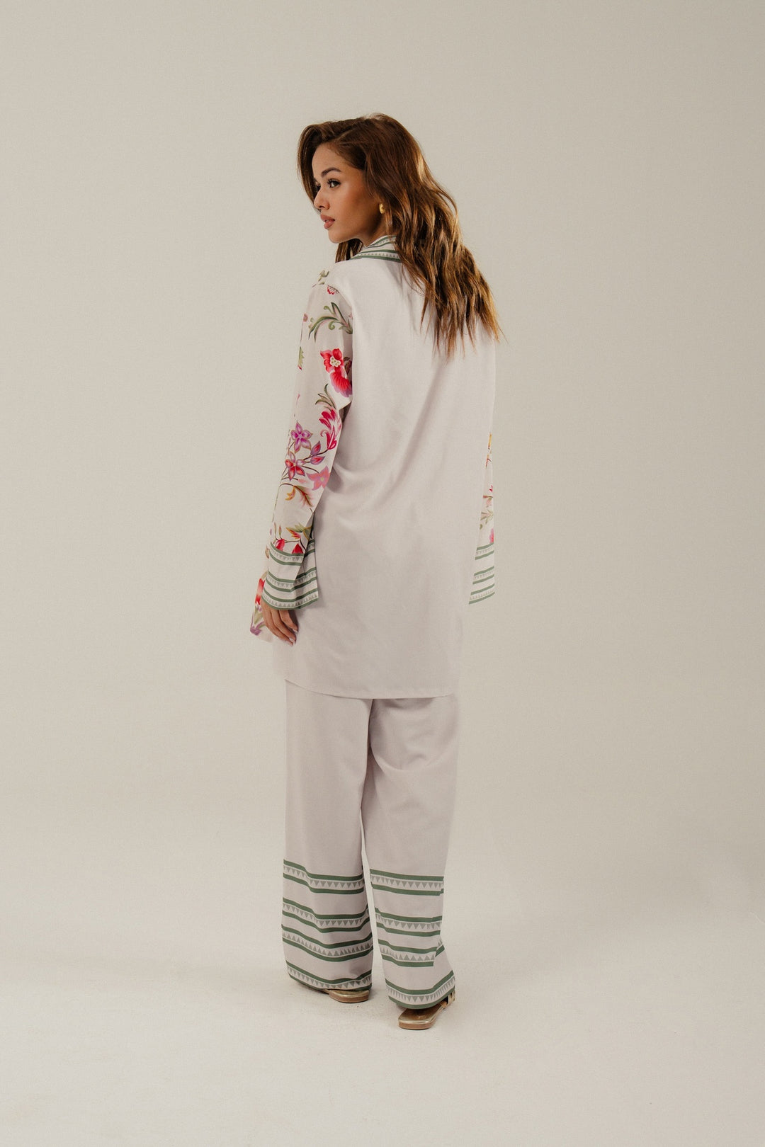 Off White Printed Co-Ord Set