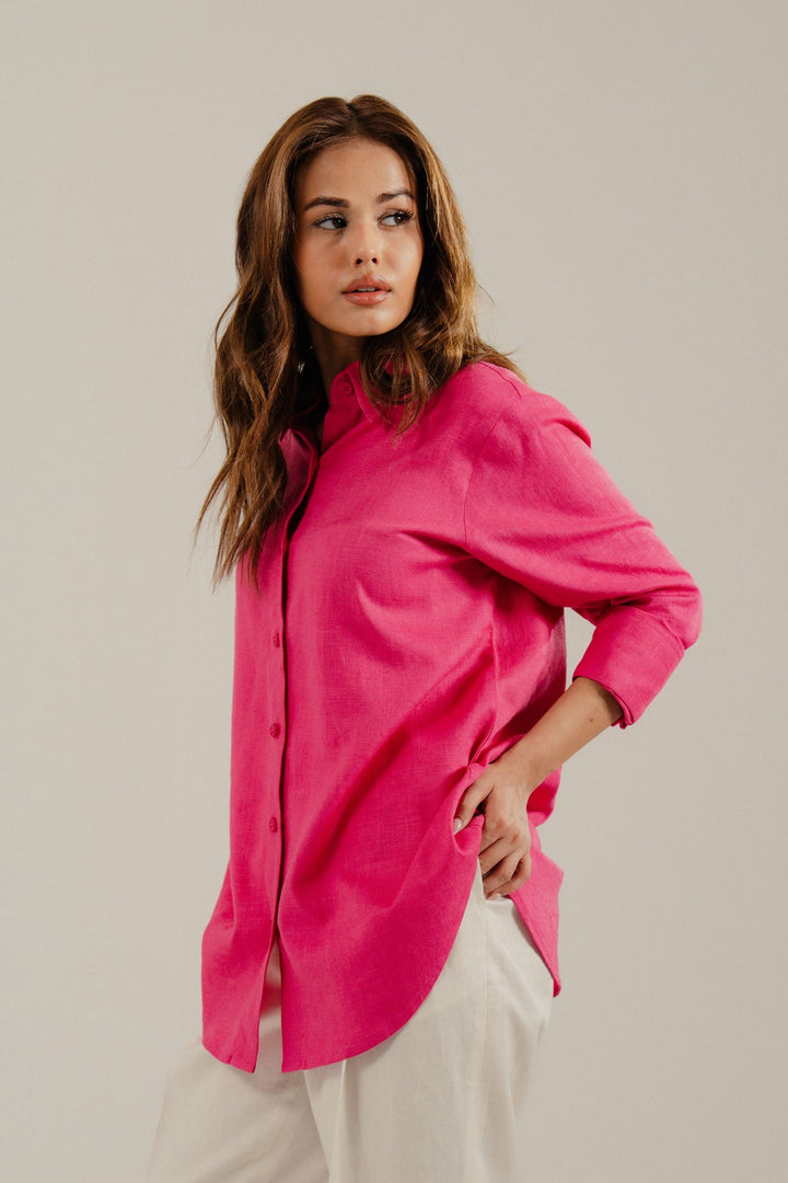 Pink Linen Shirt