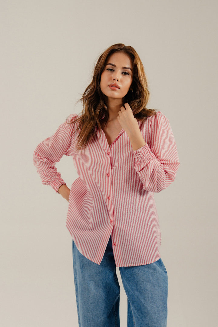 Pink Seersucker Shirt