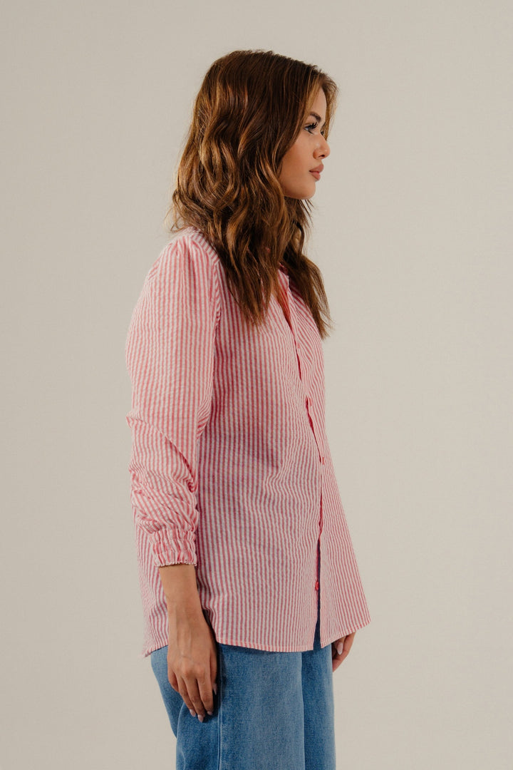 Pink Seersucker Shirt