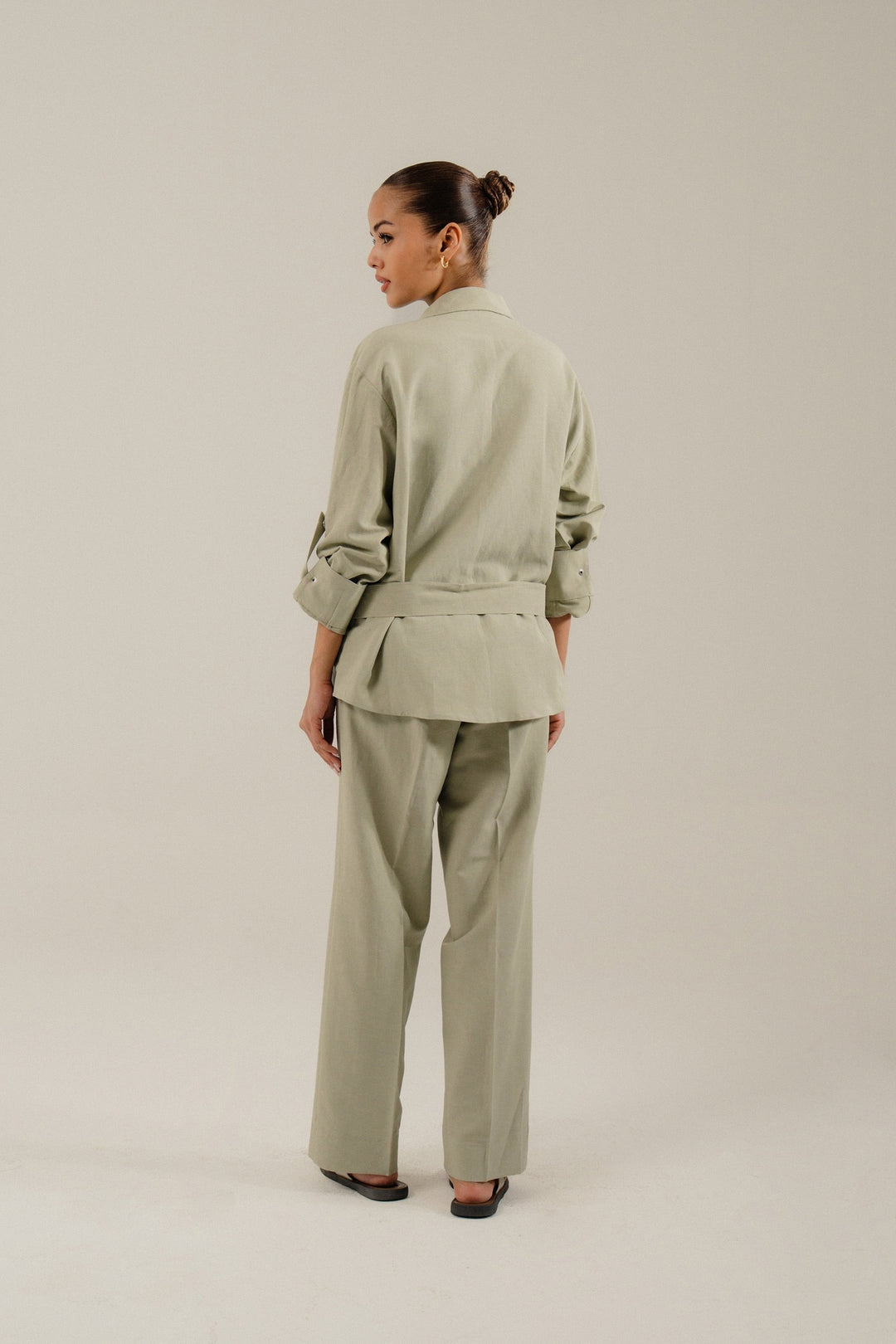Pistachio Linen Safari Set