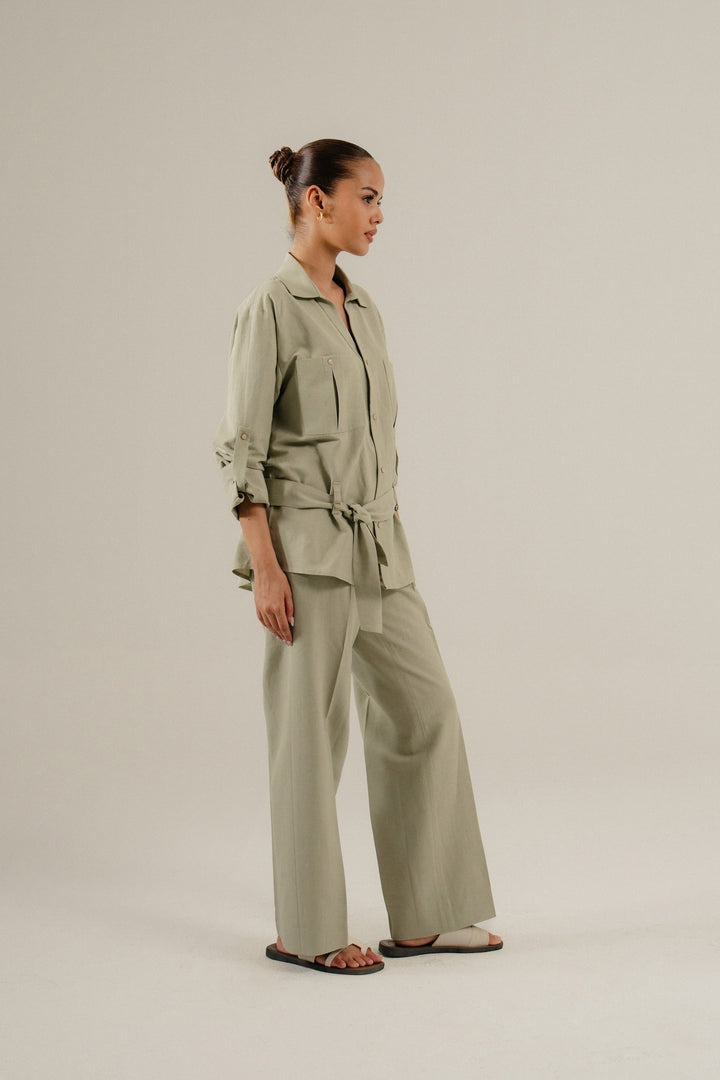 Pistachio Linen Safari Set
