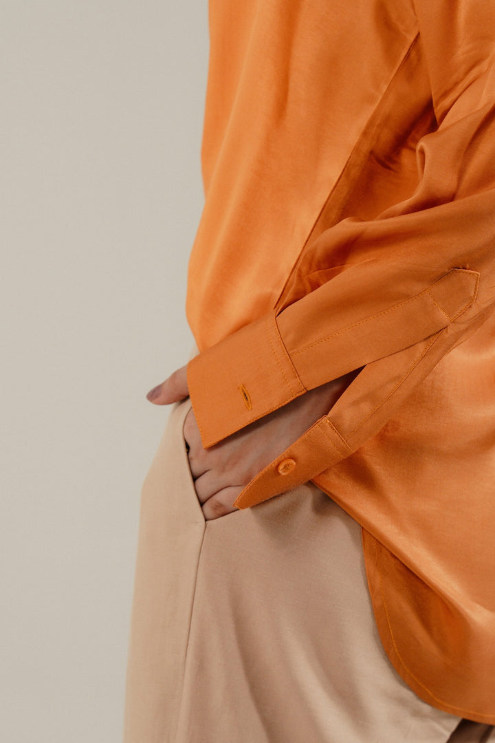 Tangerine Silk Shirt