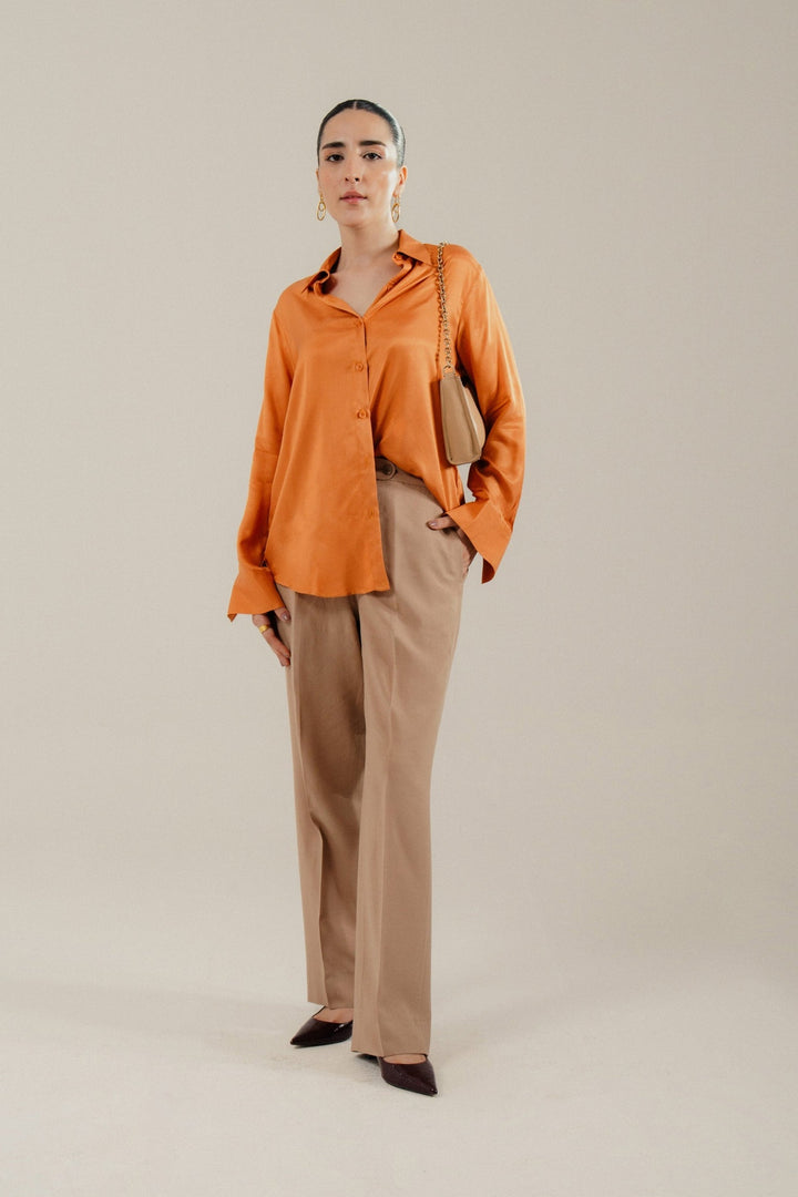 Tangerine Silk Shirt