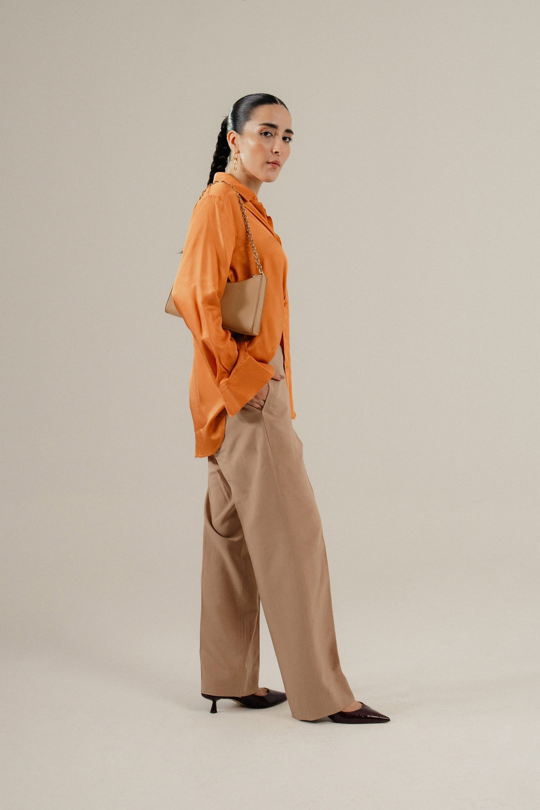 Tangerine Silk Shirt