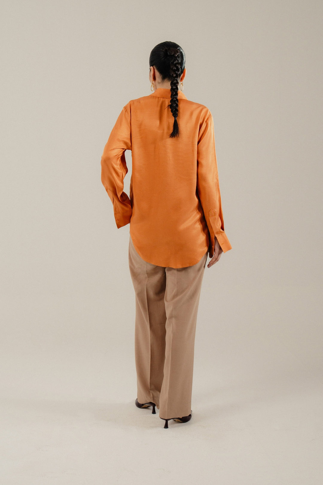 Tangerine Silk Shirt
