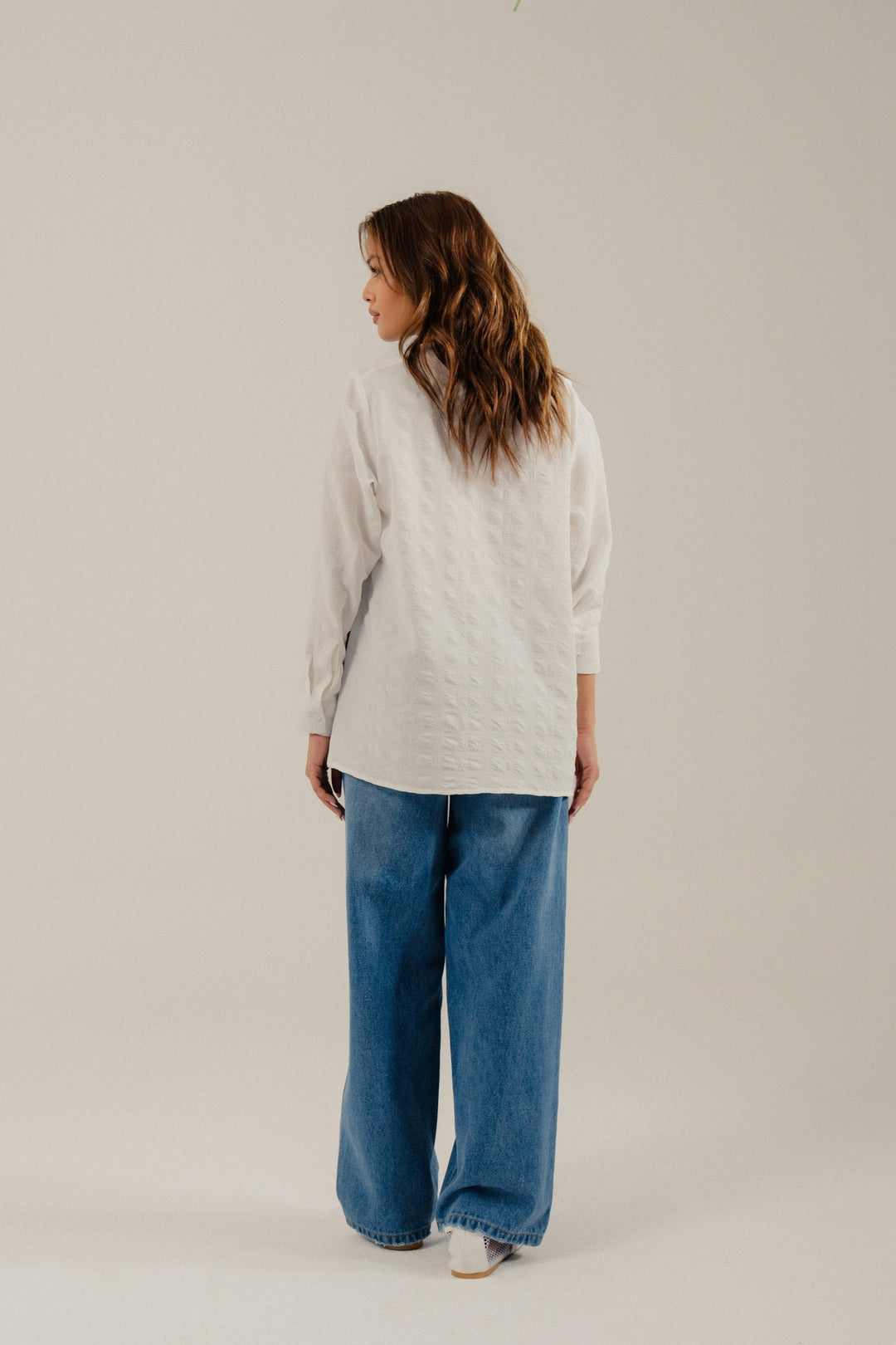 White Pleated Blouse