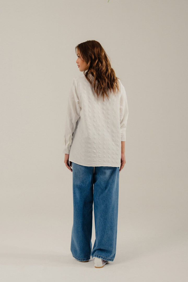 White Pleated Blouse