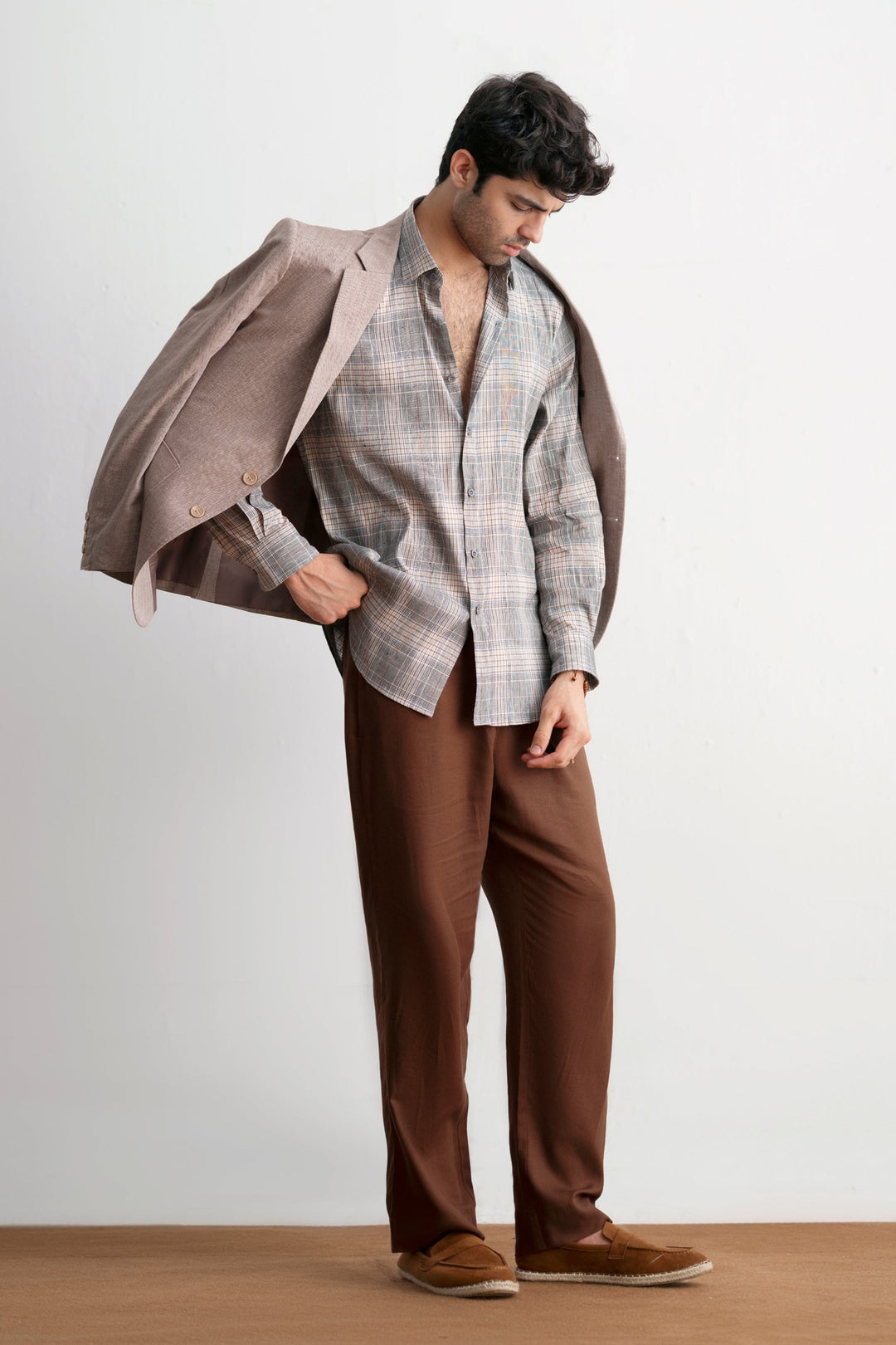 Brown Linen Blazer