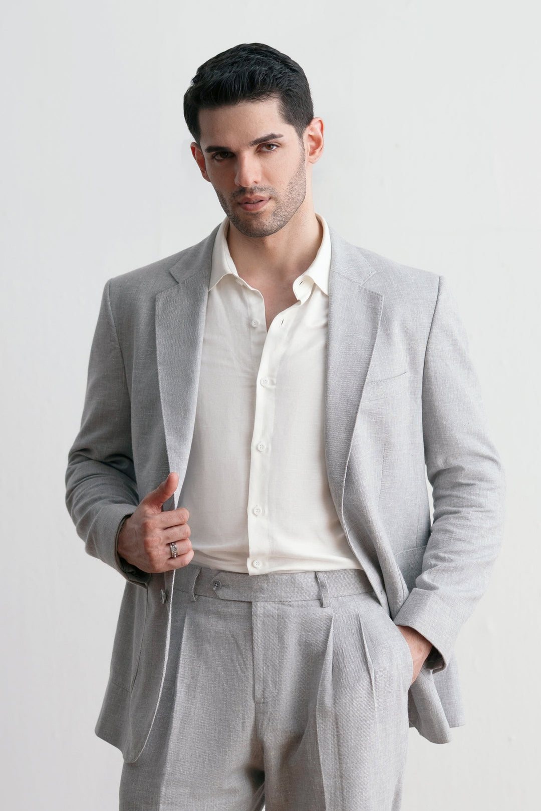 Grey Linen Blazer