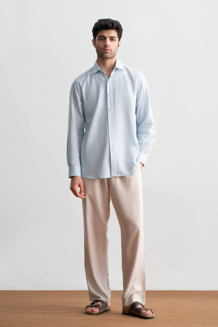 Sky Blue Linen Shirt