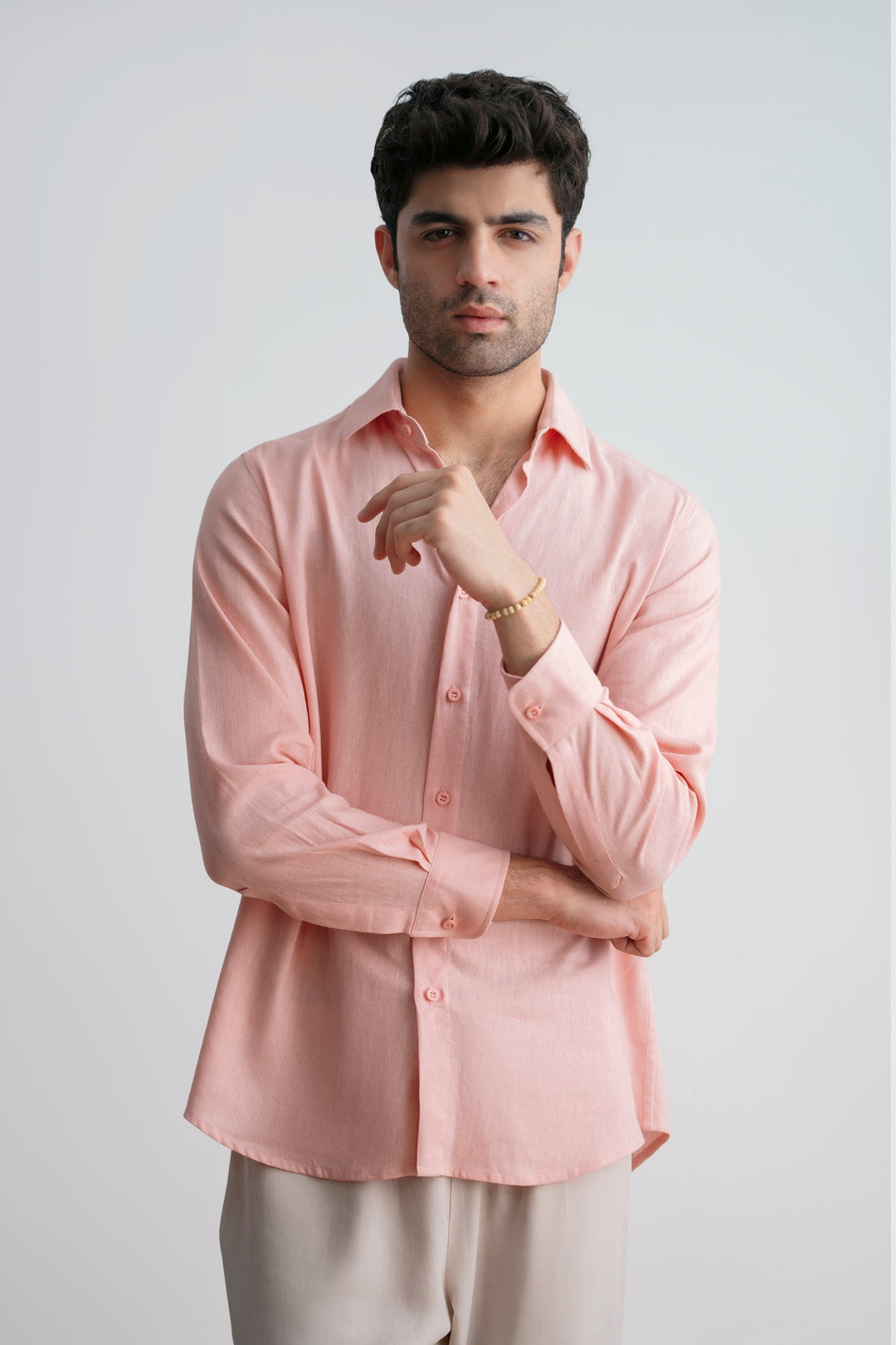 Baby Pink Linen Shirt