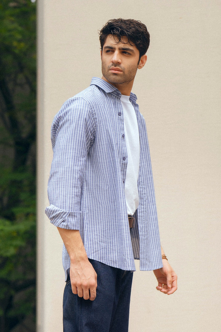 Blue Striped Linen Shirt