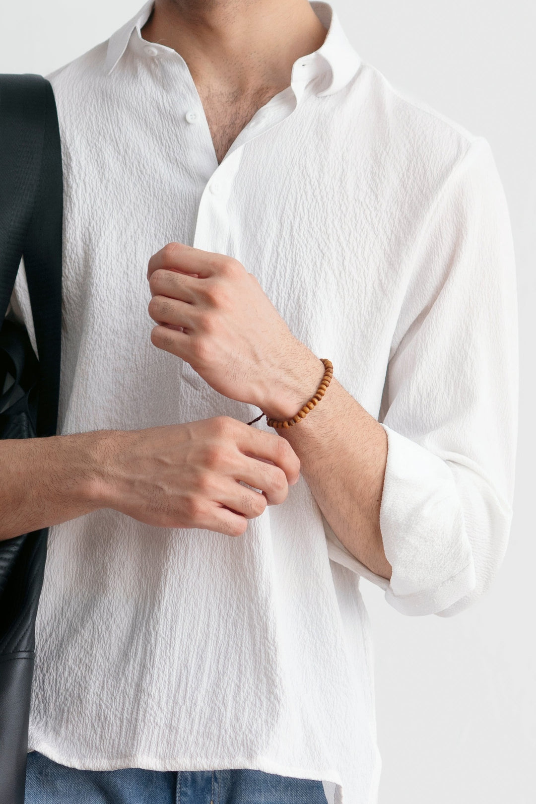White Polo Textured Shirt