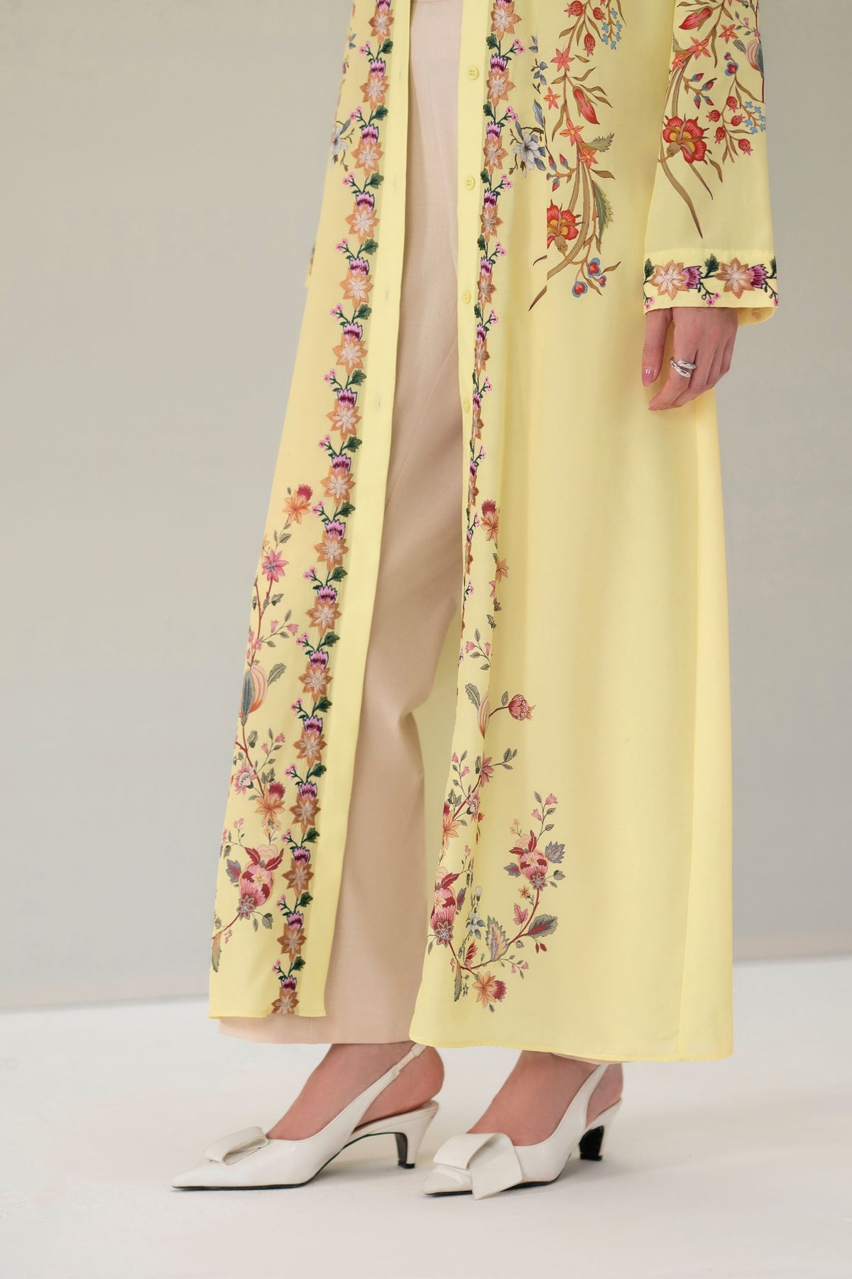 Lemon Yellow Embroidered Dress | BEIGE Lemon Yellow Embroidered Dress | BEIGE