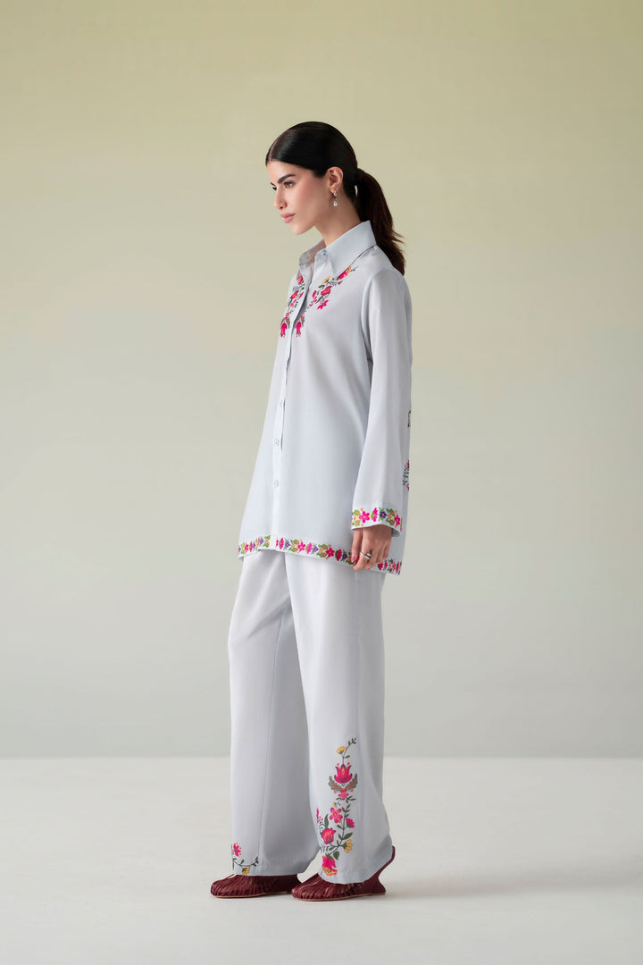 Light Grey  Embroidered Co-Ord