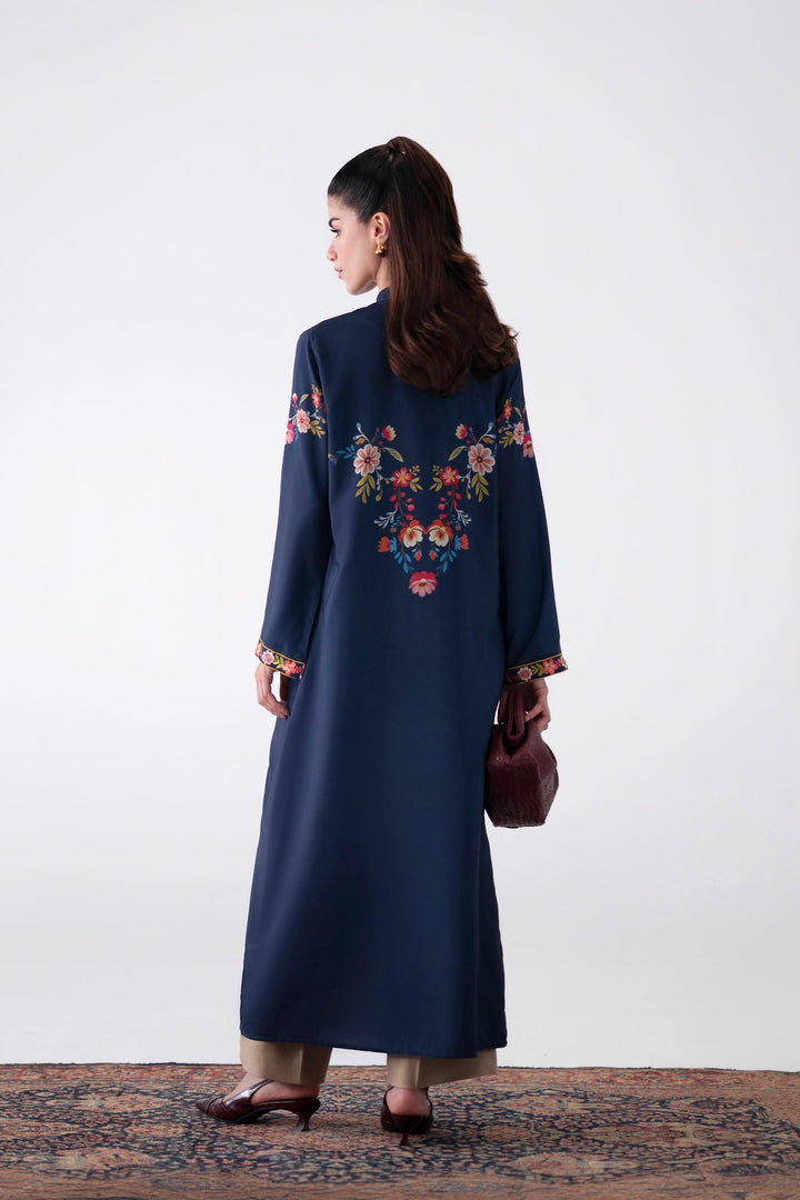 Navy Blue Embroidered Dress
