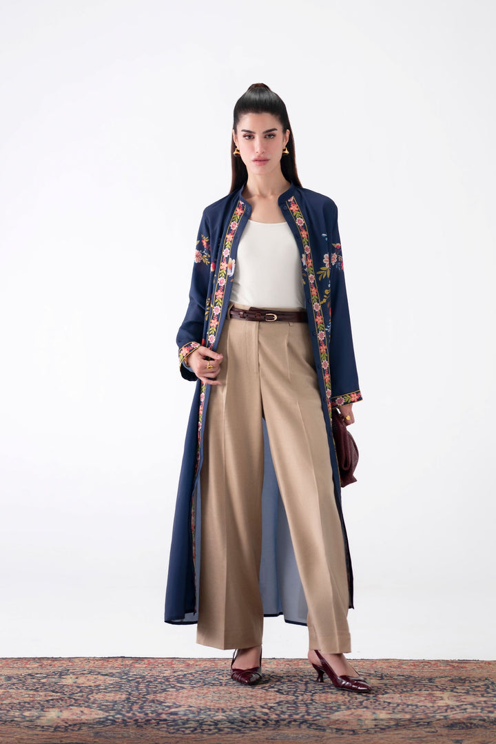 Navy Blue Embroidered Dress