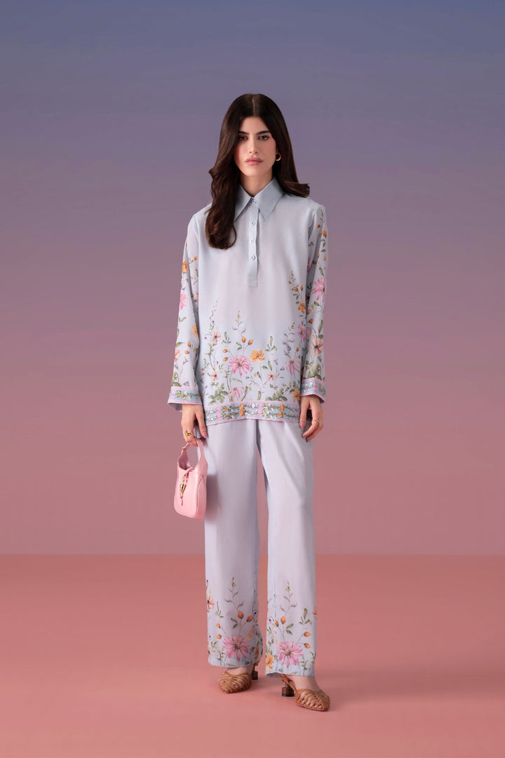 Sky Blue Embroidered Co-Ord