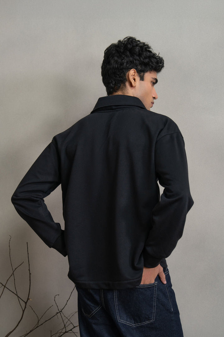 Black Knitted Polo