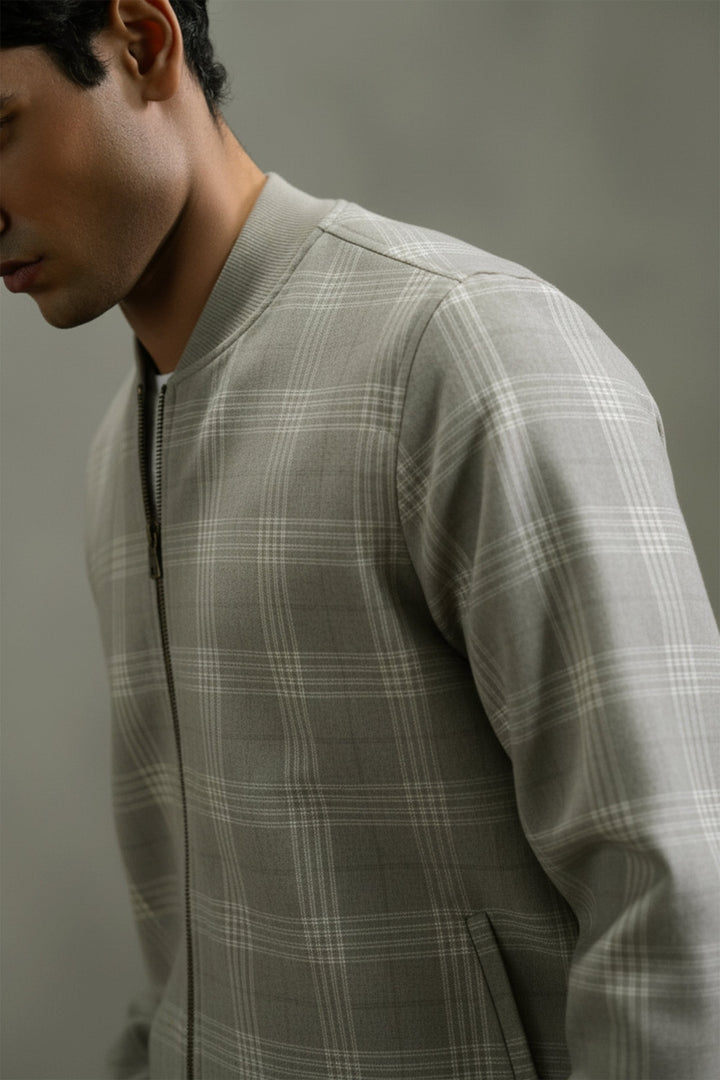 Light Gray Bomber Jacket