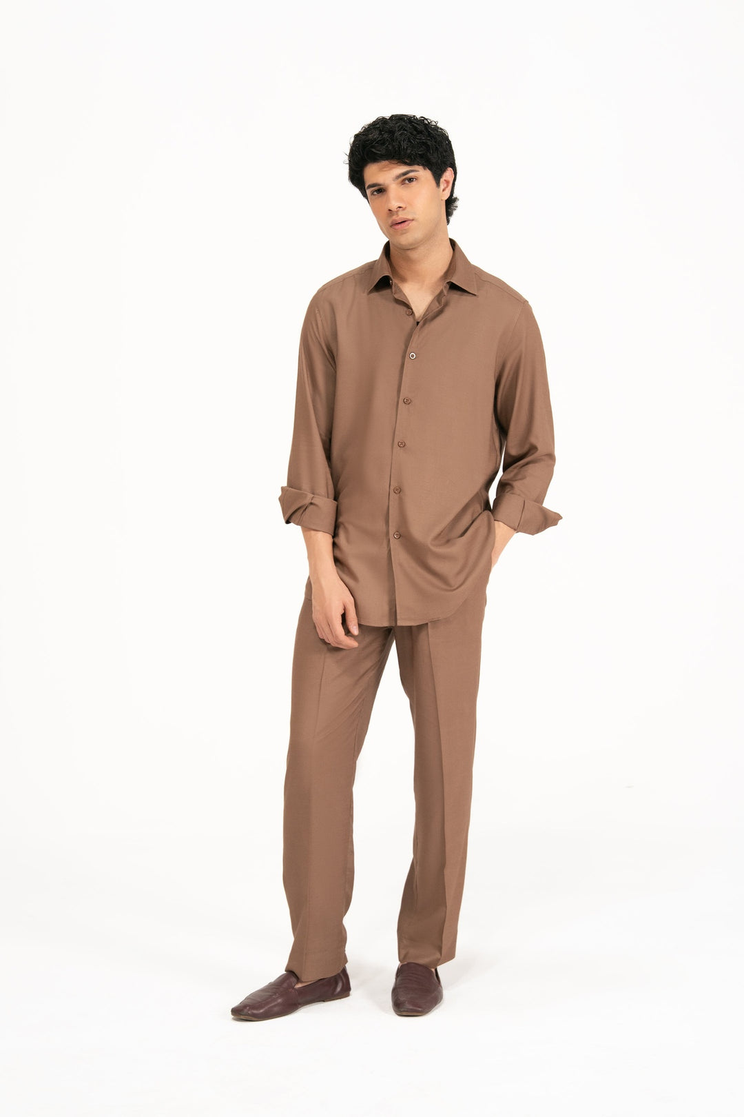 Brown Linen Co-Ord Set