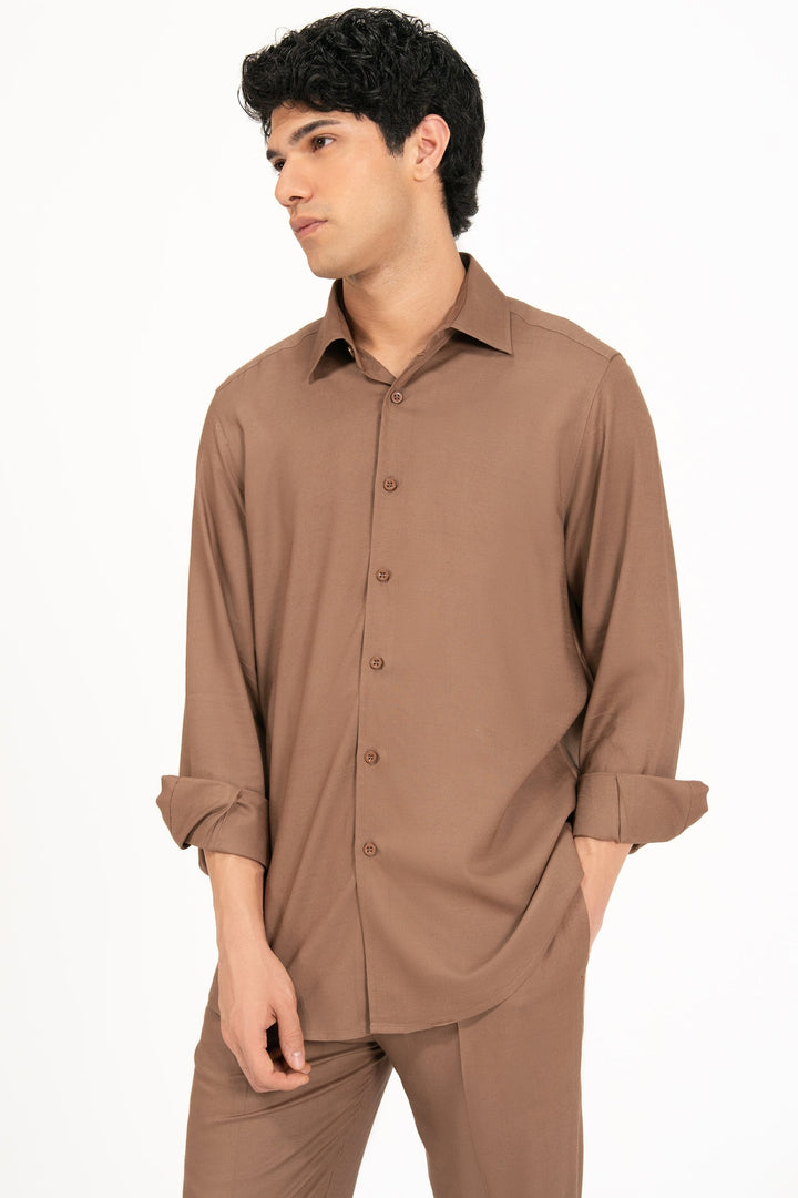 Brown Linen Co-Ord Set