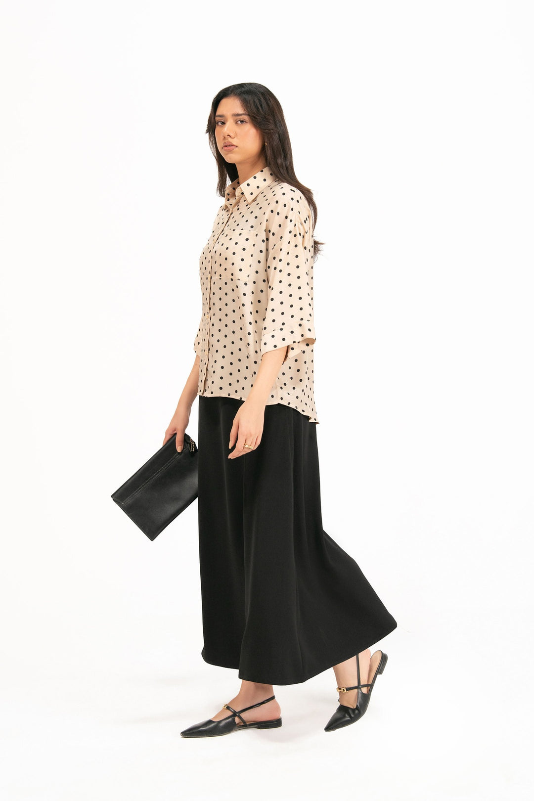 Beige Polka Dot Shirt
