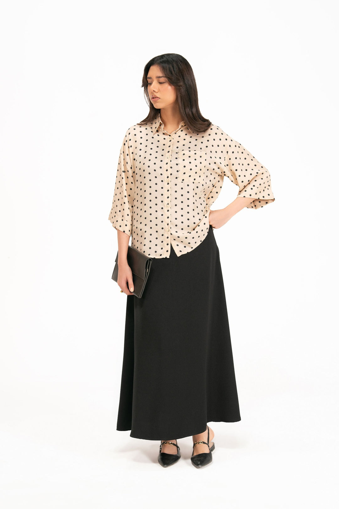 Beige Polka Dot Shirt