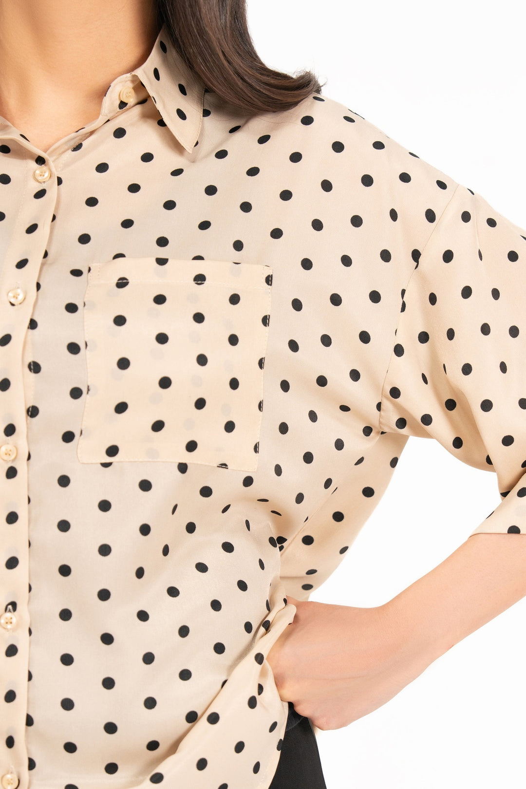 Beige Polka Dot Shirt