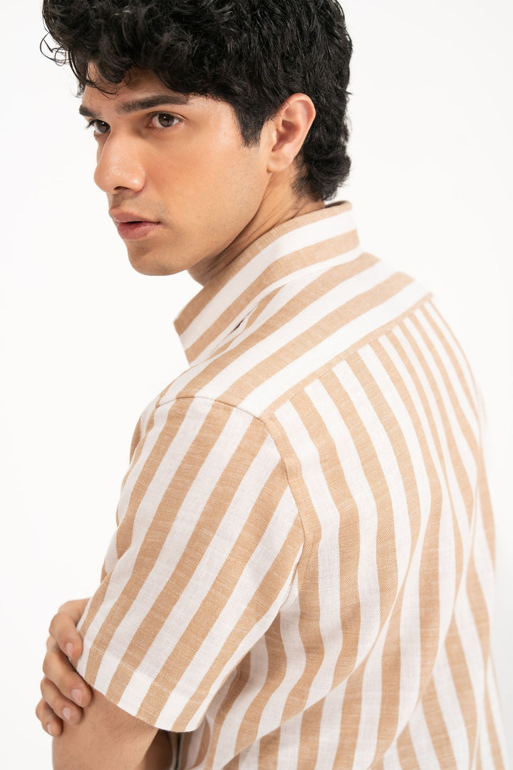 Beige Striped Shirt