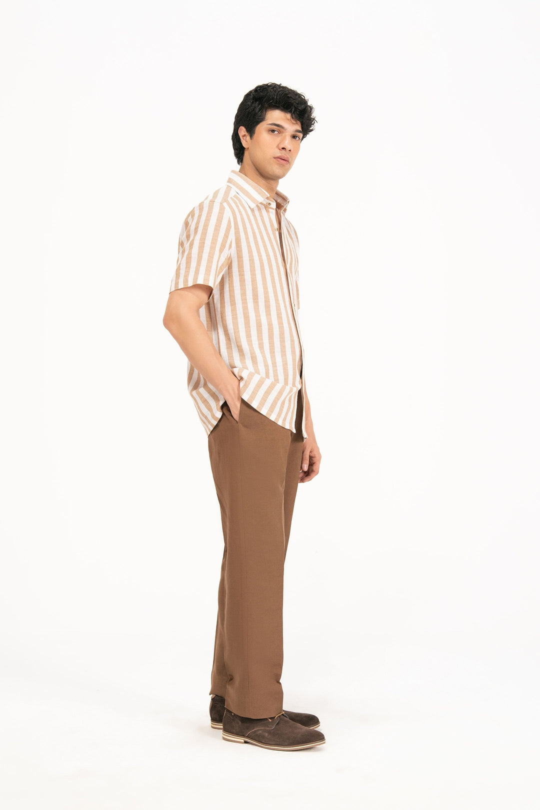 Beige Striped Shirt