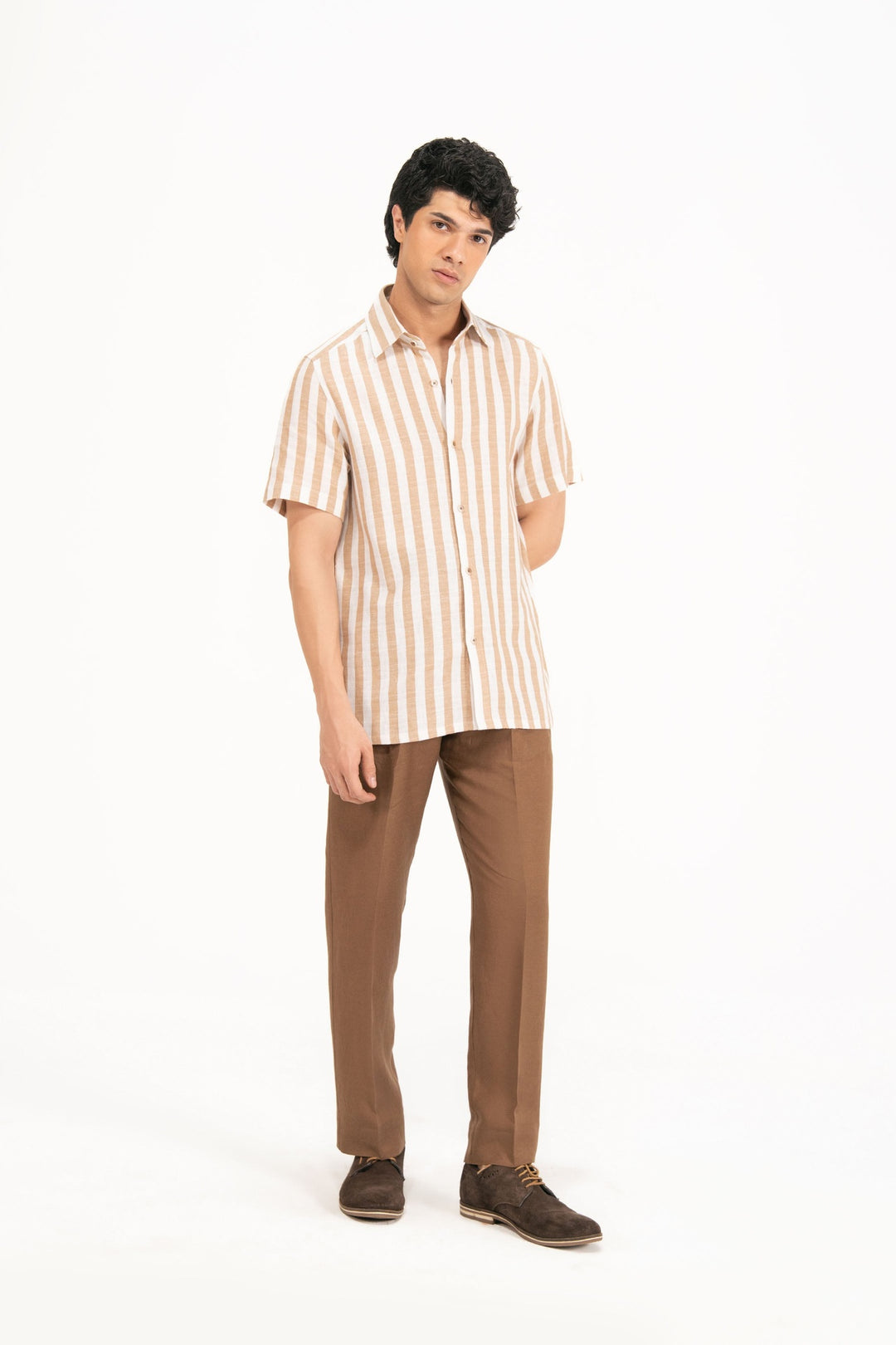 Beige Striped Shirt