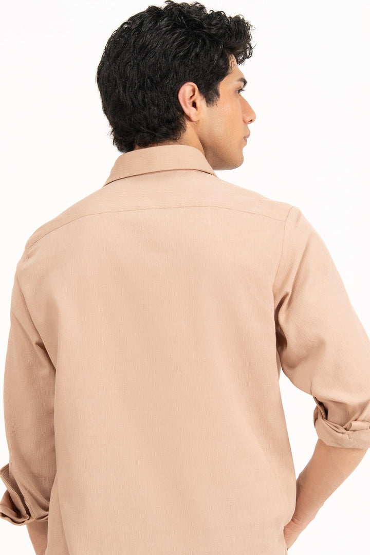 Beige Textured Polo