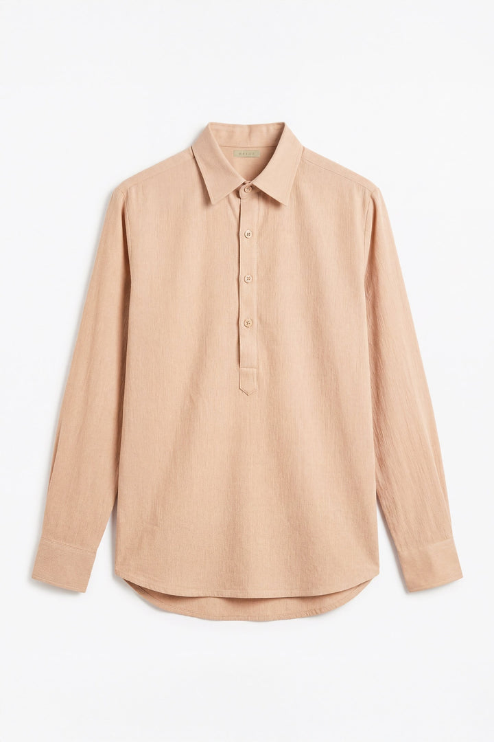 Beige Textured Polo