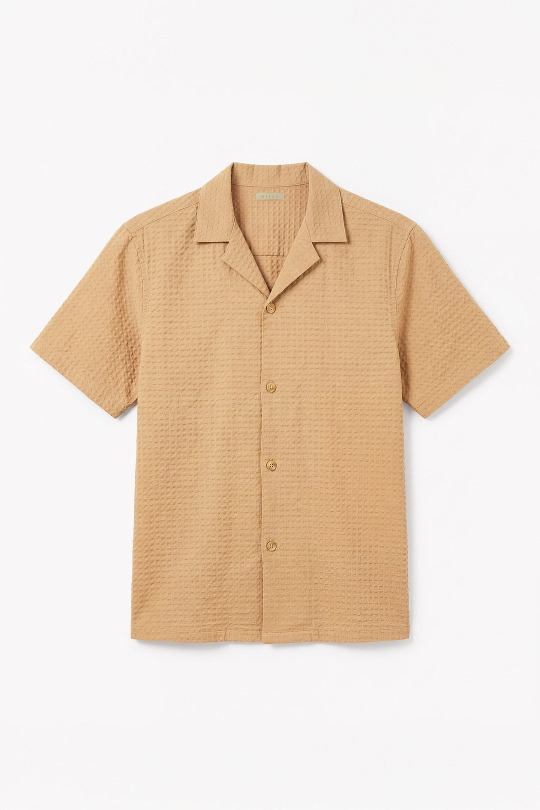Beige Textured Resort Shirt